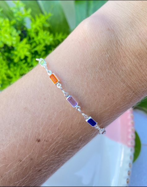 Pulseira cristais coloridos P02