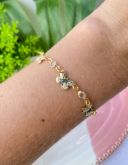 Pulseira borboletas e cristais P01